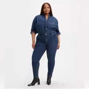 Levi’s size 24W High Rise Skinny Ankle‎ Dark Wash Blue Jeans